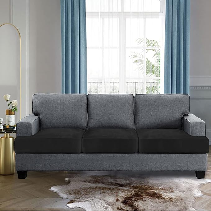 H.VERSAILTEX Stretch Velvet 3 Piece T Cushion Sofa Slipcovers - Image 2
