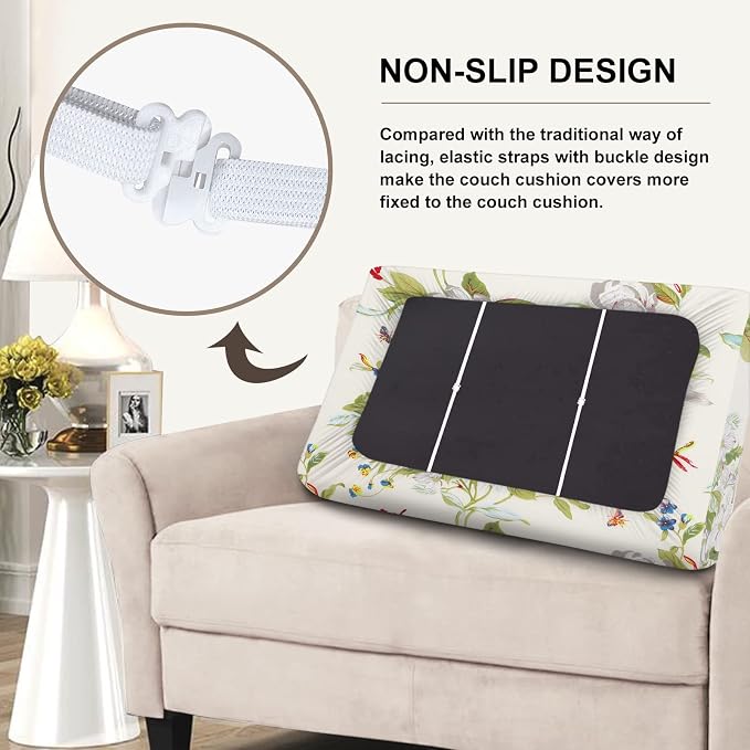 SearchI Stretch Printed Sofa Couch Cushion Covers Replacement Chair Cushion - Image 3