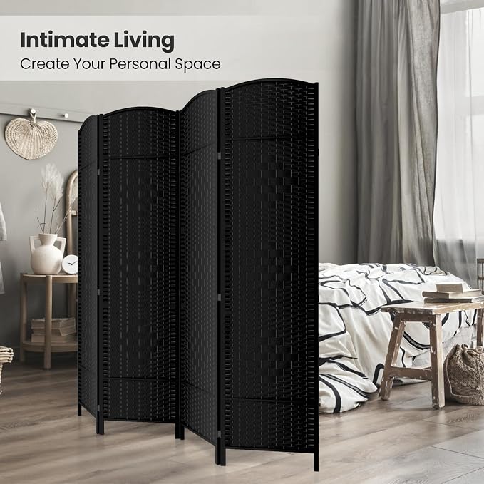 4 Panel Room Divider, 6Ft Folding Privacy Screen, Tall - Image 4