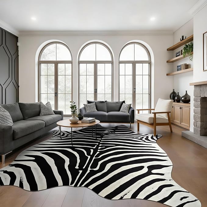 BENRON Premium Zebra Rugs for Living Room Bedroom, Non-Slip Throw Rug for Home - Image 2
