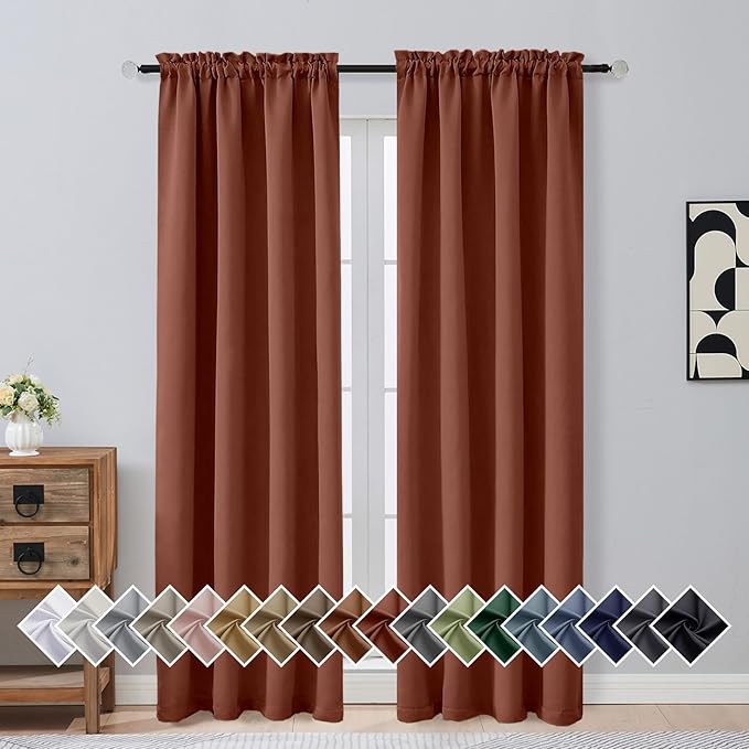 OVZME Terracotta Blackout Curtains by OVZME