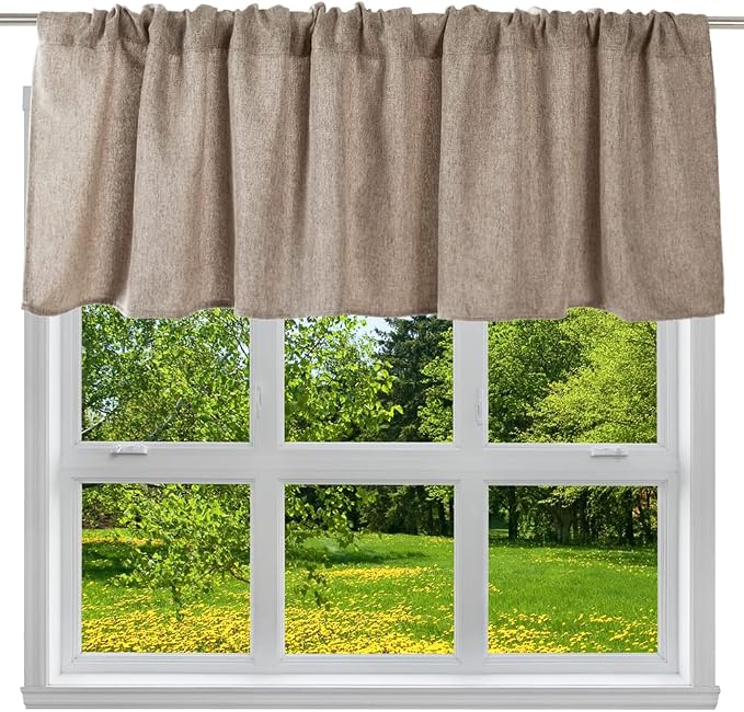 Jola's House 2 Pack Burlap Window Curtain Valances Farmhouse Style Window - Image 2