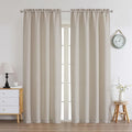 Chyhomenyc Moon Beige Curtains 78 Inch Length 2 Panels Set, Faux Linen Textured by Chyhomenyc