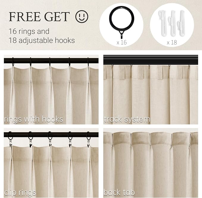 120 Inches Long Pinch Pleated Semi Sheer Curtains - Image 4