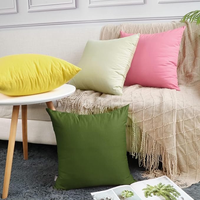 Thmyo 4-Pack 100% Cotton Comfortable Solid Decorative Throw Pillow Case - Image 3