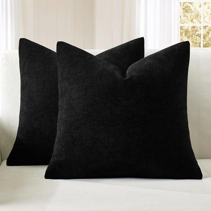 MIULEE Black Couch Pillow Covers 18x18 Inch by MIULEE