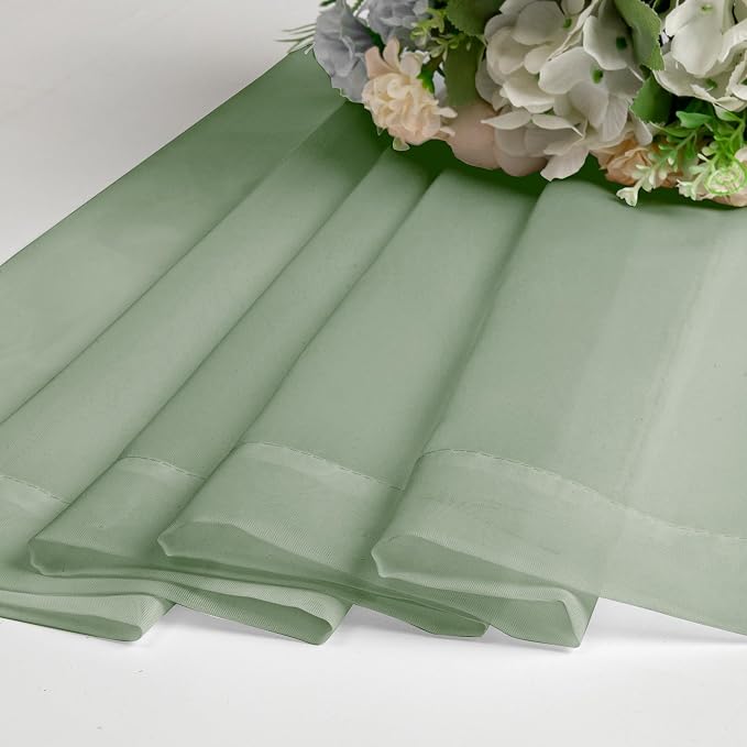 Aiyufeng Voile Sheer Sage Green Curtains - Image 8