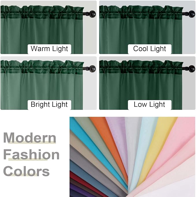 Hunter Green Sheer Curtains for Bedroom Living Room 96 Inches Long 2 Panels - Image 6