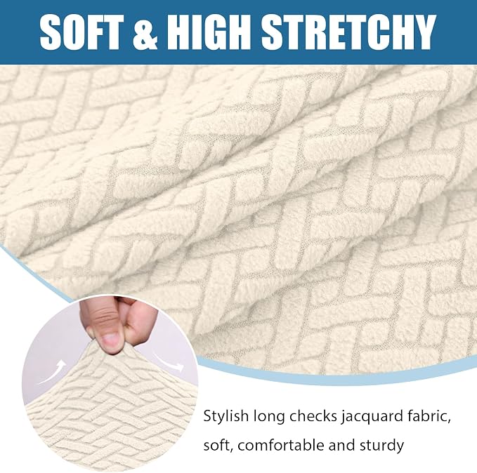 Smiry Waterproof Couch Cushion Covers, Stretch Jacquard Sectional Couch Covers - Image 7