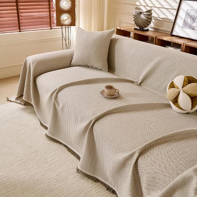ROOMLIFE Boho Khaki Couch Covers - Image 9