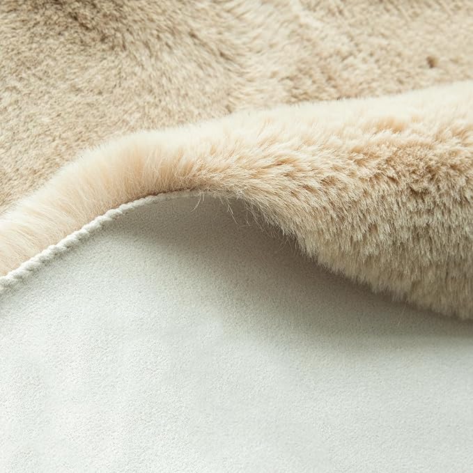 ORINOVA Camel Plush Shag Faux Rabbit Washable Fuzzy Fur Rugs - Image 5