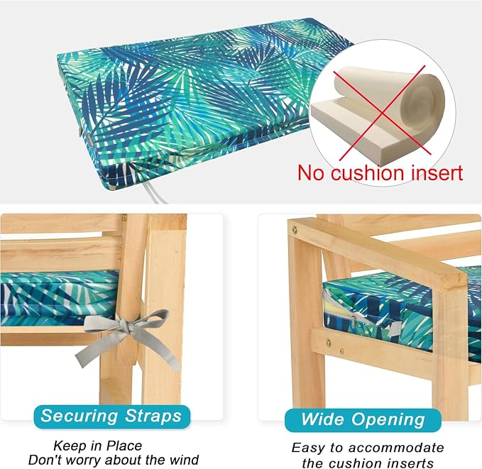 NettyPro Outdoor Bench/Loveseat Cushion Cover 48 x 18 x 3 Inch, Water Resistant - Image 5