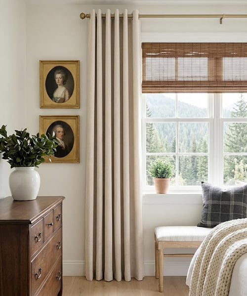 100% Blackout Shield Linen Blackout Curtains - Image 2