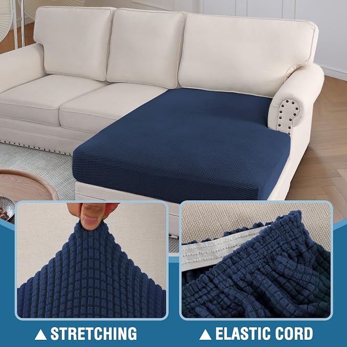 H.VERSAILTEX Sectional Couch Covers 1 Piece Chaise Slipcover L Shape Separate - Image 6