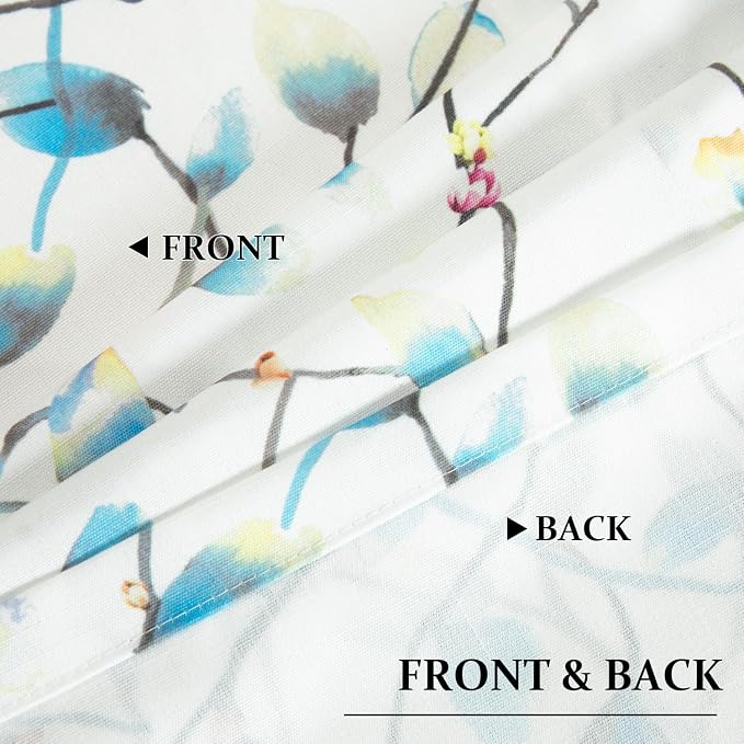Leeva Floral Kitchen Valances for Windows, Smooth Linen Textured Short Valance - Image 5