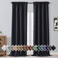 OVZME Black Blackout Curtains 108 Inches Long 2 Panels, Solid Light Reducing by OVZME