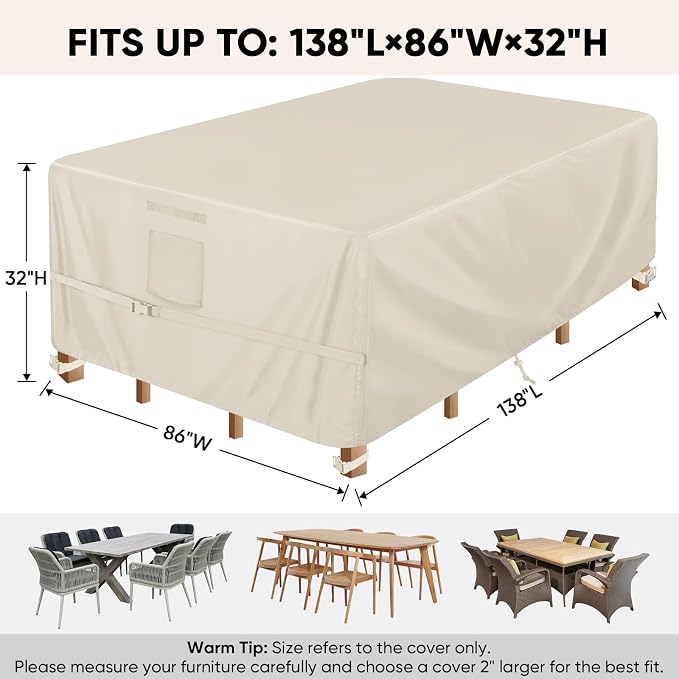 BALEINE Patio Furniture Covers, Outdoor Furniture Covers Waterproof, Heavy Duty - Image 2