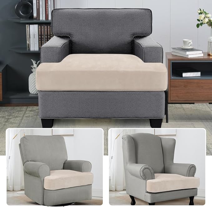 H.VERSAILTEX Stretch Velvet T Cushion Chair Covers - Image 2