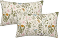 AEIOAE Spring Pillow Covers 12x20 Inch Set of 2, Sage Green Wild Flower Plant by AEIOAE