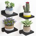 Fixwal Small Floating Shelves, 5x5 Inches Wall Shelf Set of 4, Rustic Wood by Fixwal