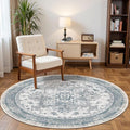 Rugxara 4ft Circle Rug, Soft Round Boho Rug, Washable Non Slip Area Rug by Rugxara