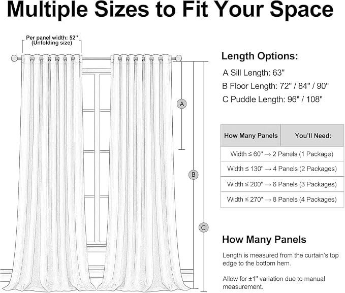 Topfinel 132 Inch Long Blackout Burlap Custom Curtains Natural Linen Tweed - Image 9
