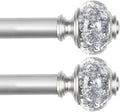 2 Pack Silver Curtain Rods for Windows 48 to 84 Inch, USFOOK 7/8 inch by USFOOK