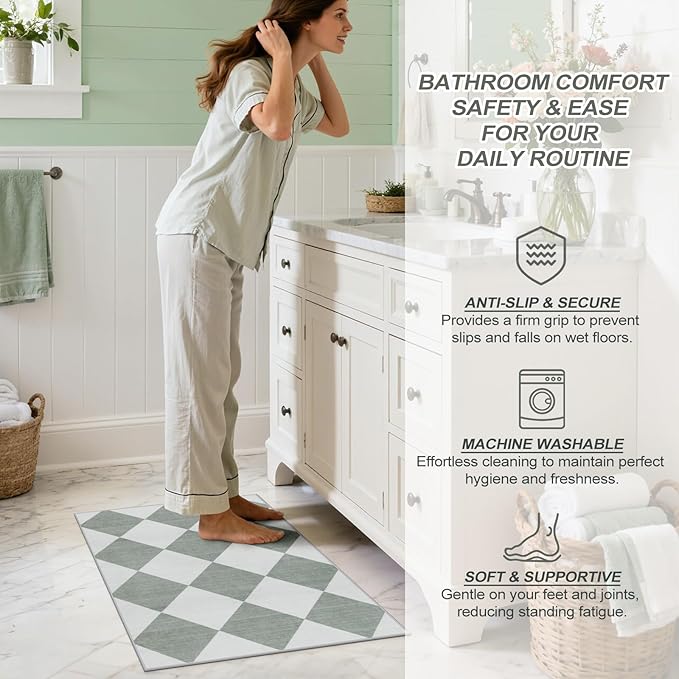 Beeiva Checkered Print Indoor Door Mats - Image 3
