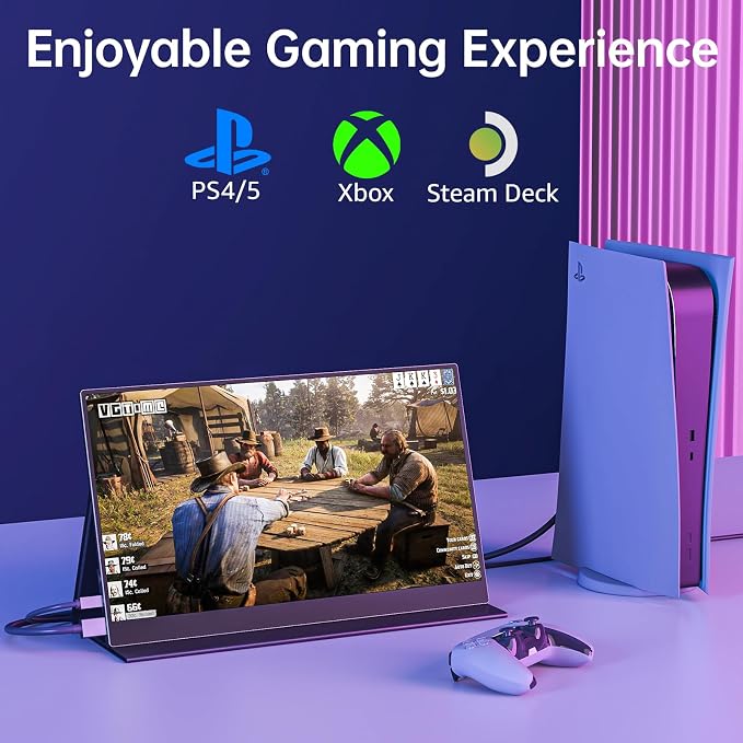 VisionOwl Portable Monitor 15.6 Inch 1080P FHD 85% sRGB Second Screen, USB-C - Image 7