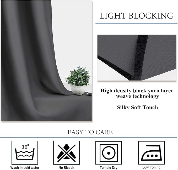 Diraysid Grey Blackout Curtains - Image 3