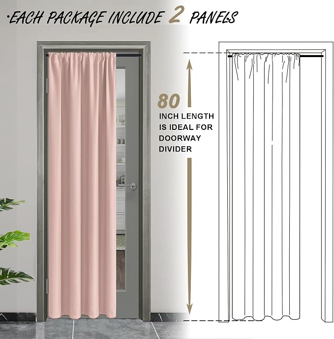 JIUZHEN 80 Inch Length Door Curtains - Image 2