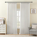 96 Inch Linen Curtains for Living Room, Light Filtering Pinch Pleated Semi by IVAPUPU