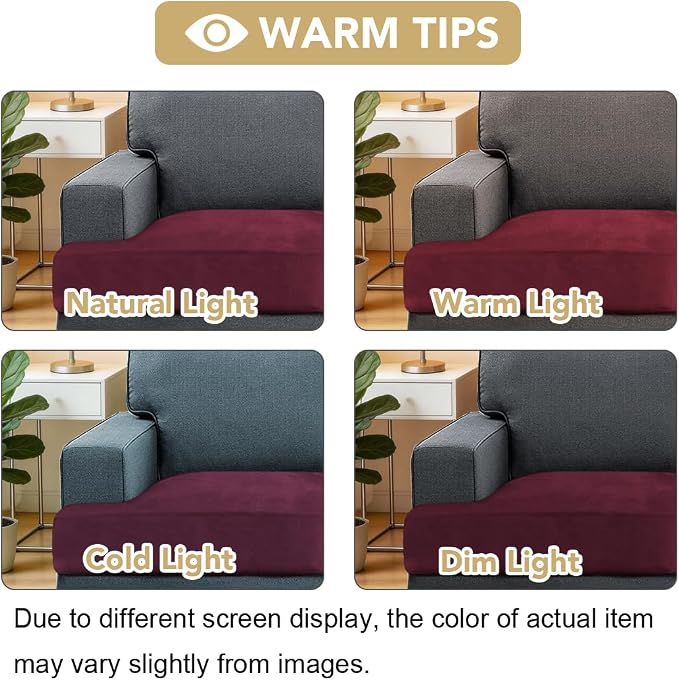 H.VERSAILTEX Stretch Velvet 2 Piece T Cushion Sofa Slipcovers Individually Sofa - Image 4