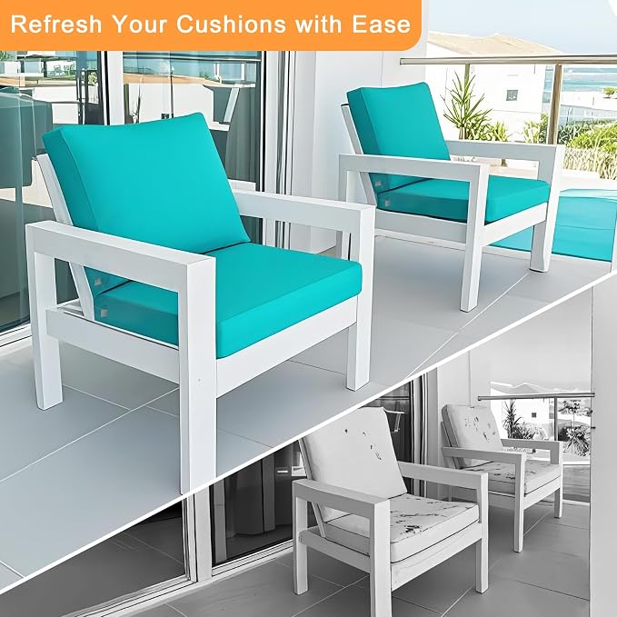 NettyPro Patio Chair Seat Cushion Covers Set 4, Waterproof Outdoor Furniture - Image 5