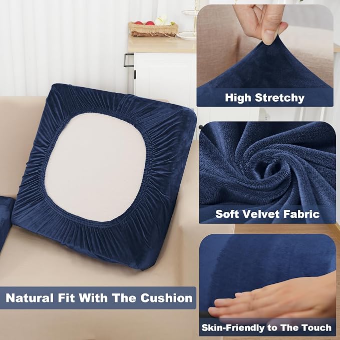 NAISI Couch Cushion Covers 1 Piece Velvet Stretch Sofa Seat Covers or Backrest - Image 3