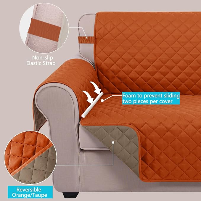 U-NICE HOME Loveseat Sofa Cover Reversible Couch Covers - Image 5