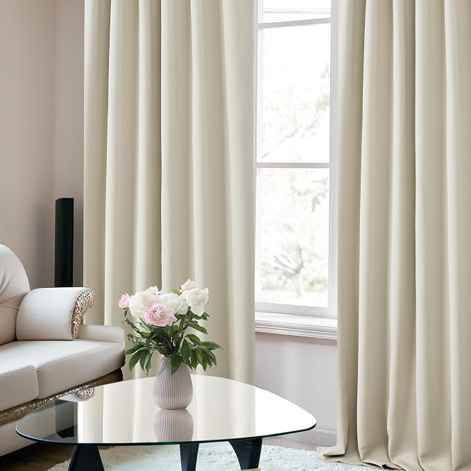 Deconovo Blackout Curtains, Thermal Insulated, W52 x L72 2 Panels, Back Tab - Image 6