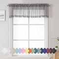 Lecloud Charcoal Grey Sheer Curtains 14 Inch Length 2 Panels Set, Light by Lecloud