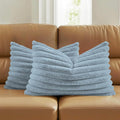 FUTEI Dusty Blue Decorative Throw Pillow Covers Set of 2, 12x20 Inch Soft by FUTEI