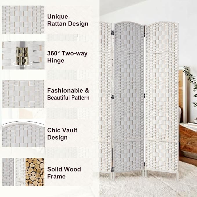 Rose Home Fashion 6 ft Tall Room Divider, Room Dividers and Folding Privacy - Image 4