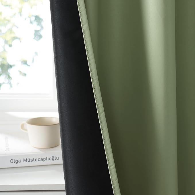 RYB HOME 100% Blackout Basement Curtains 36 inches Long, Heat & UV Blocking - Image 4