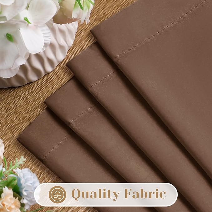 HOMEIDEAS Non-See-Through Brown Privacy Sheer Kitchen Curtains, 30 X 36 Inches - Image 4