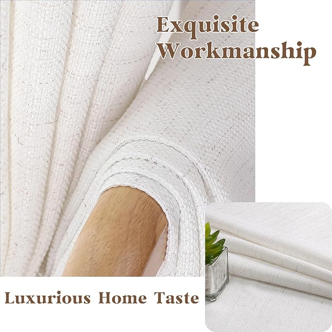 Gwine Natural Valance for Windows, Light Filtering Faux Linen Textured Kitchen - Image 8