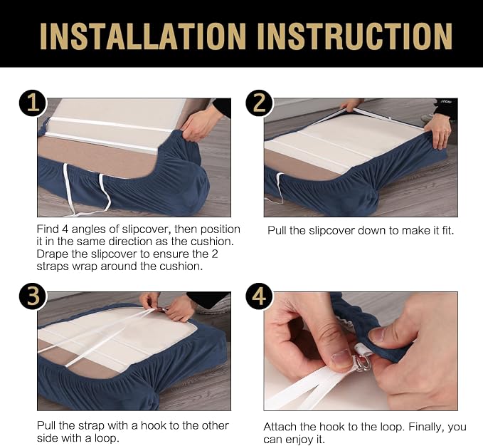 H.VERSAILTEX Stretch Velvet 3 Piece T Cushion Sofa Slipcovers Individually Sofa - Image 8