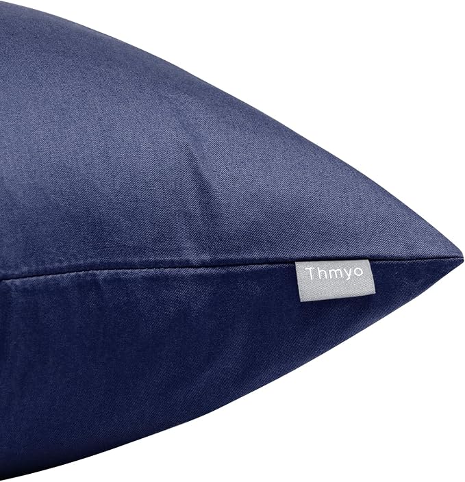 Thmyo 4-Pack 100% Cotton Comfortable Solid Decorative Throw Pillow Case Square - Image 7