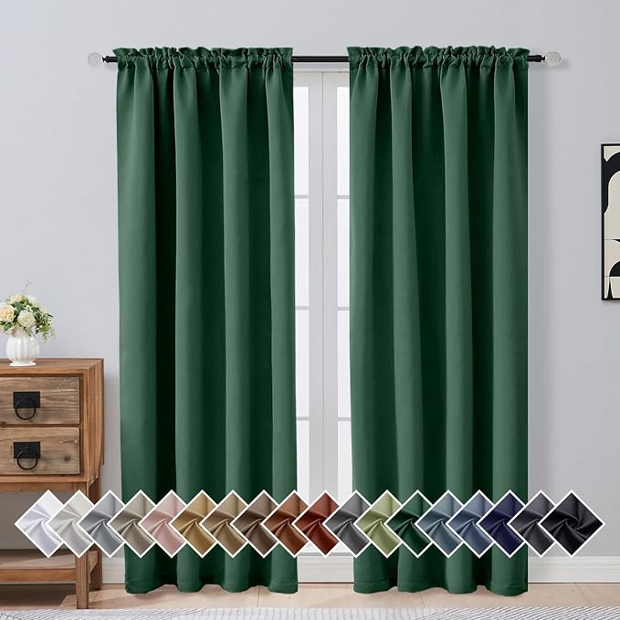 OVZME Christmas Green Blackout Curtains by OVZME