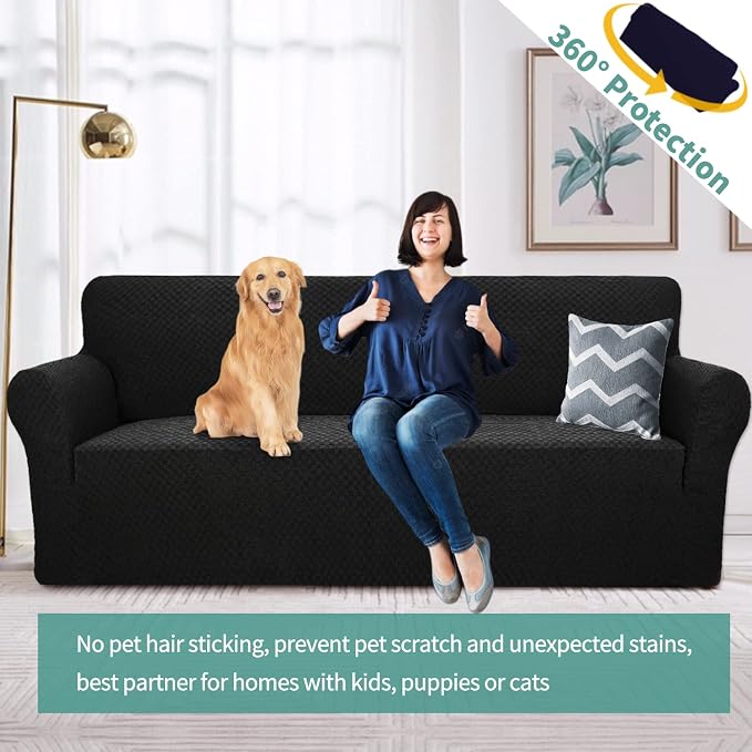 YEMYHOM Couch Cover Latest Jacquard Design High Stretch Extra Large Sofa Covers - Image 2