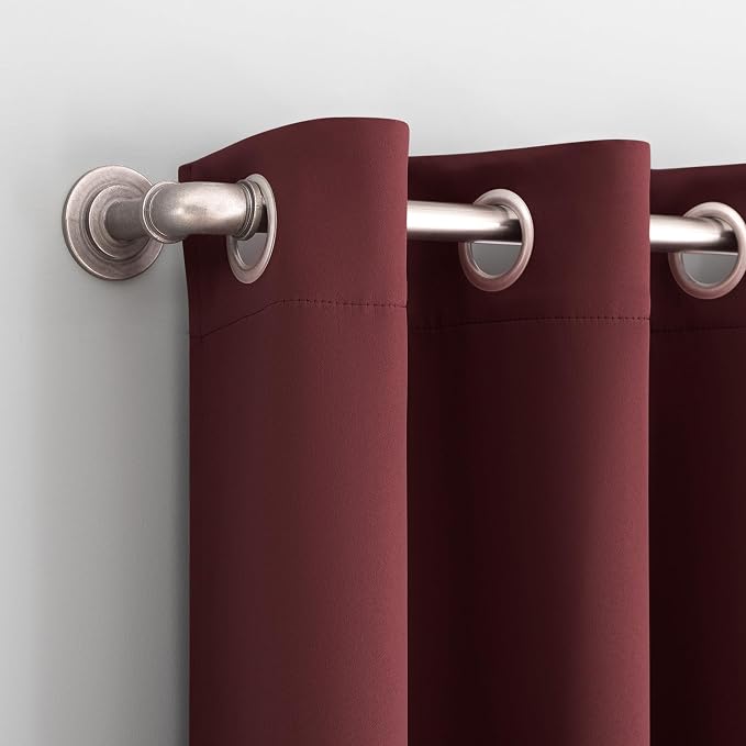 Sun Zero Easton Energy Saving Blackout Grommet Curtain Panel, Wine Red - Image 2