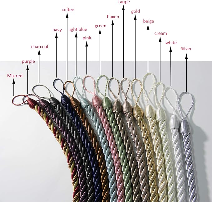 BEL AVENIR Curtain Tiebacks Ropes Tie-Backs, Handmade Curtain Holdbacks - Image 6