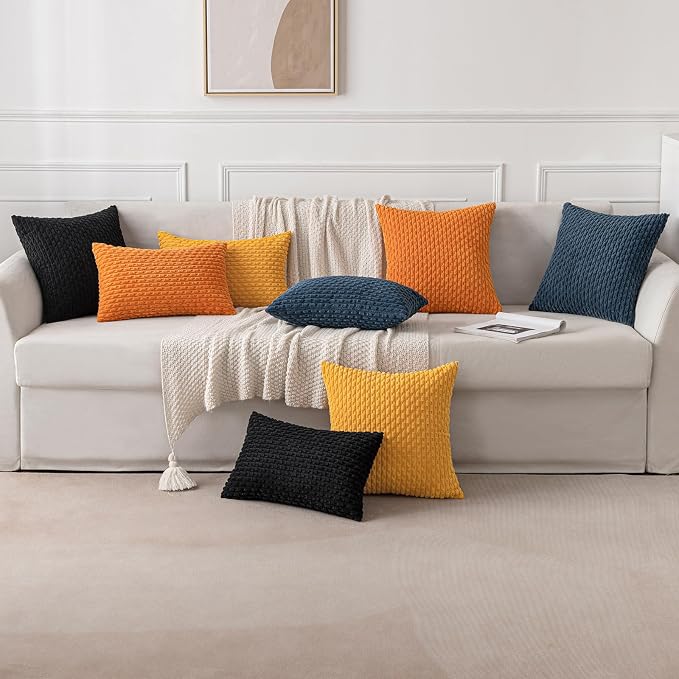 MIULEE Pack of 2 Decorative Lumbar Throw Pillow Covers 12x20 Inch Soft Boho - Image 5